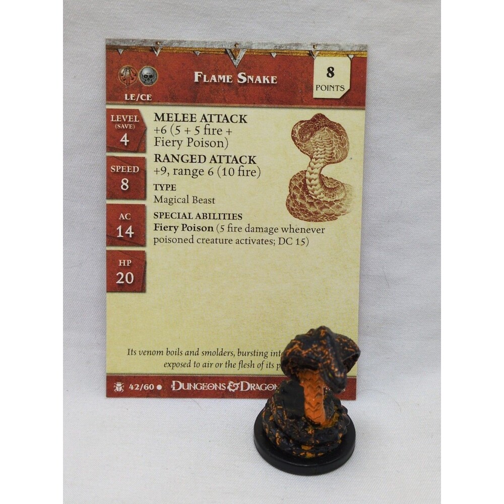 Flame Snake Dungeons And Dragons Miniatures Game 42/60 Desert Of Desolation